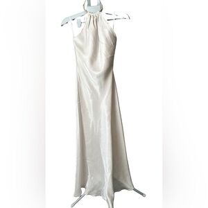 ⸻

Scott McClintock Ivory Satin Halter Gown - Size 8 NWOT